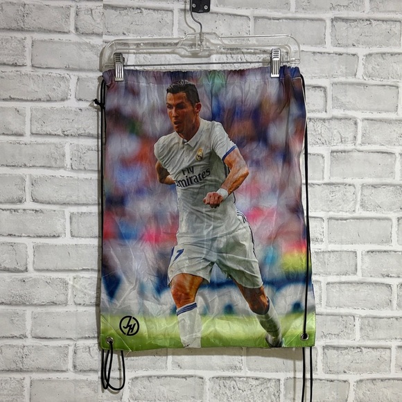 Drawstring Bag Cristiano Ronaldo Soccer Player Print, fly Emirates - Picture 1 of 5